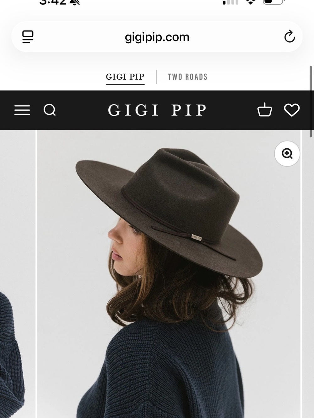 GIGI PIP Emery Rancher Fedora Hat in Dark Brown